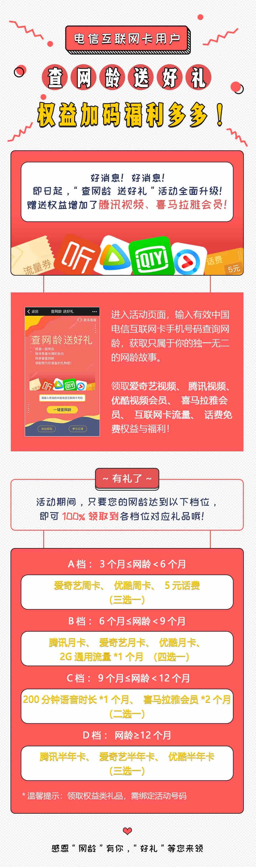 电信互联网卡查网龄领好礼-惠小助(52huixz.com)