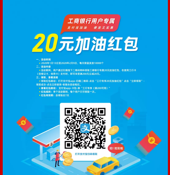 工行卡支付加油卡200-20-惠小助(52huixz.com)