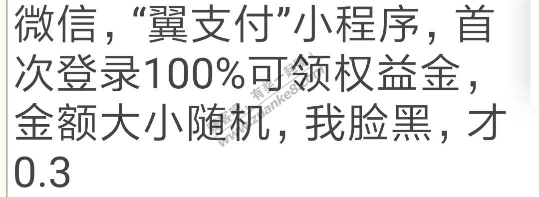 翼支付0.3权益金-惠小助(52huixz.com)