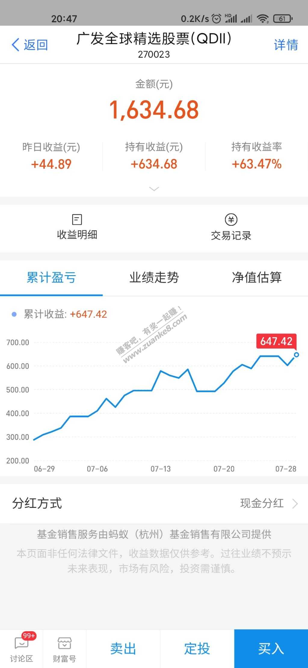 看到网友70%收益-我也有63%收益-惠小助(52huixz.com)