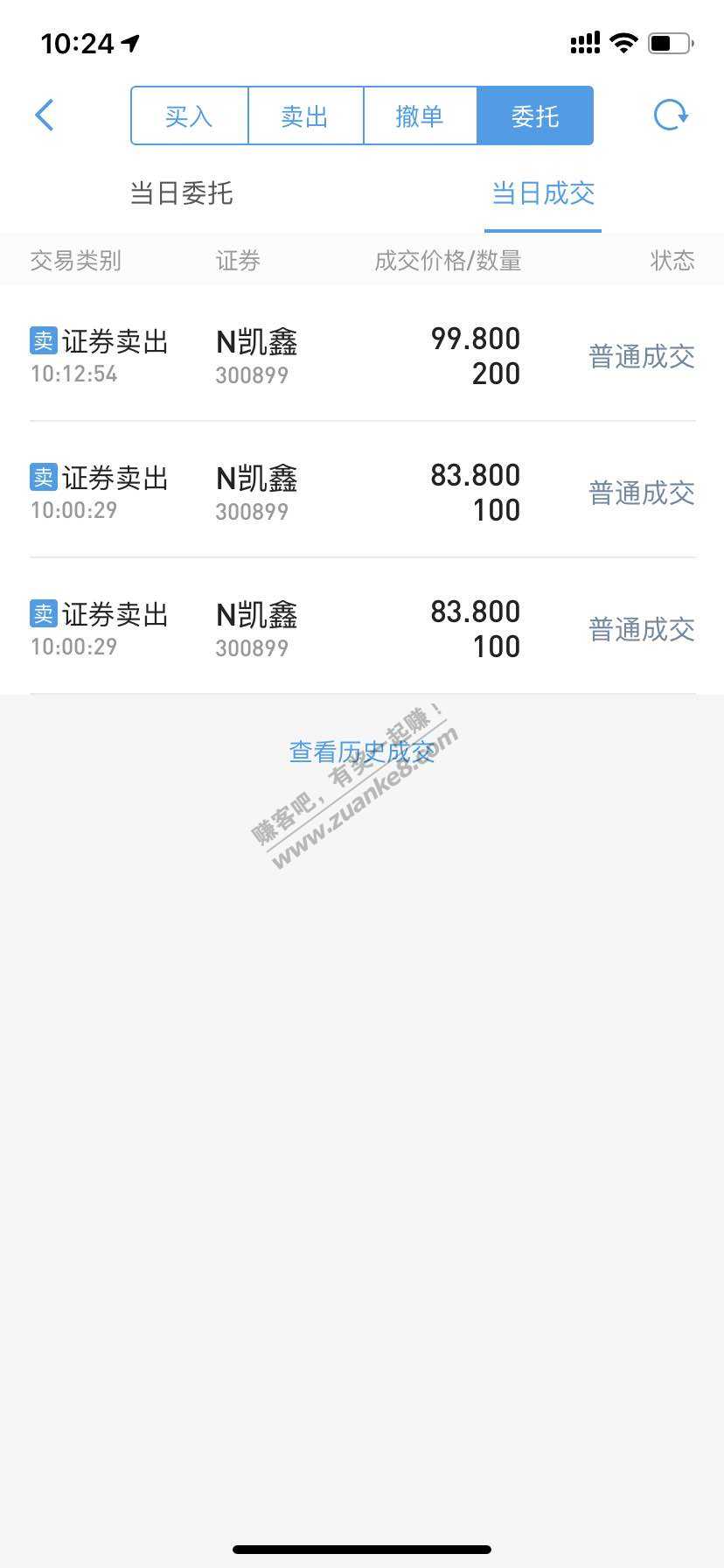中签真爽啊-N凯鑫-留了100股做纪念-100以上再卖-惠小助(52huixz.com)