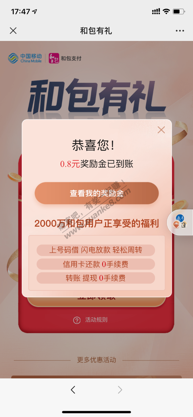 首发 和包新出的毛 一个话费一个现金-惠小助(52huixz.com)