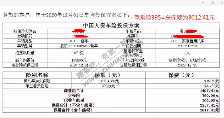 老哥们帮我看下这个车险报价咋样-惠小助(52huixz.com)