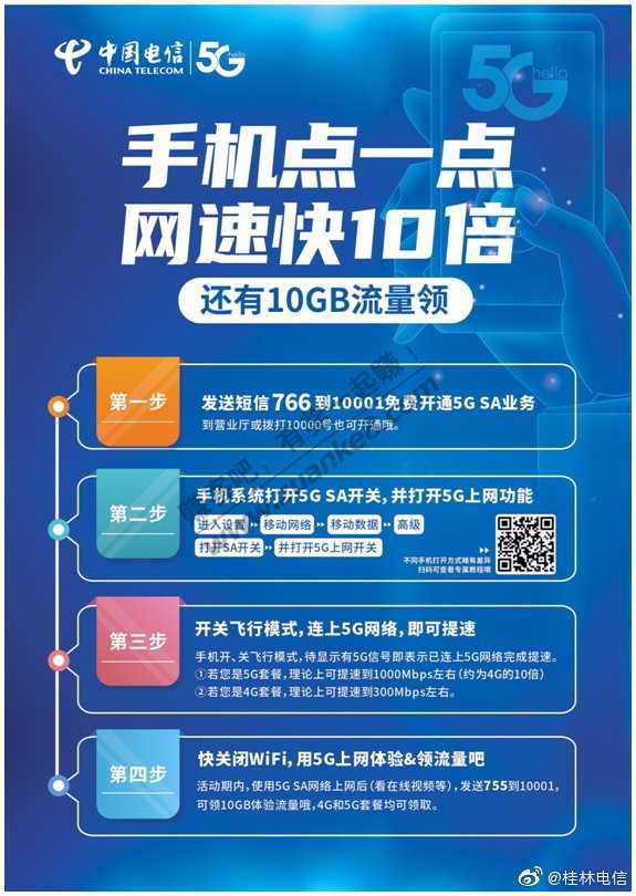 刚发现4G卡也能免费用5G sa的网-惠小助(52huixz.com)