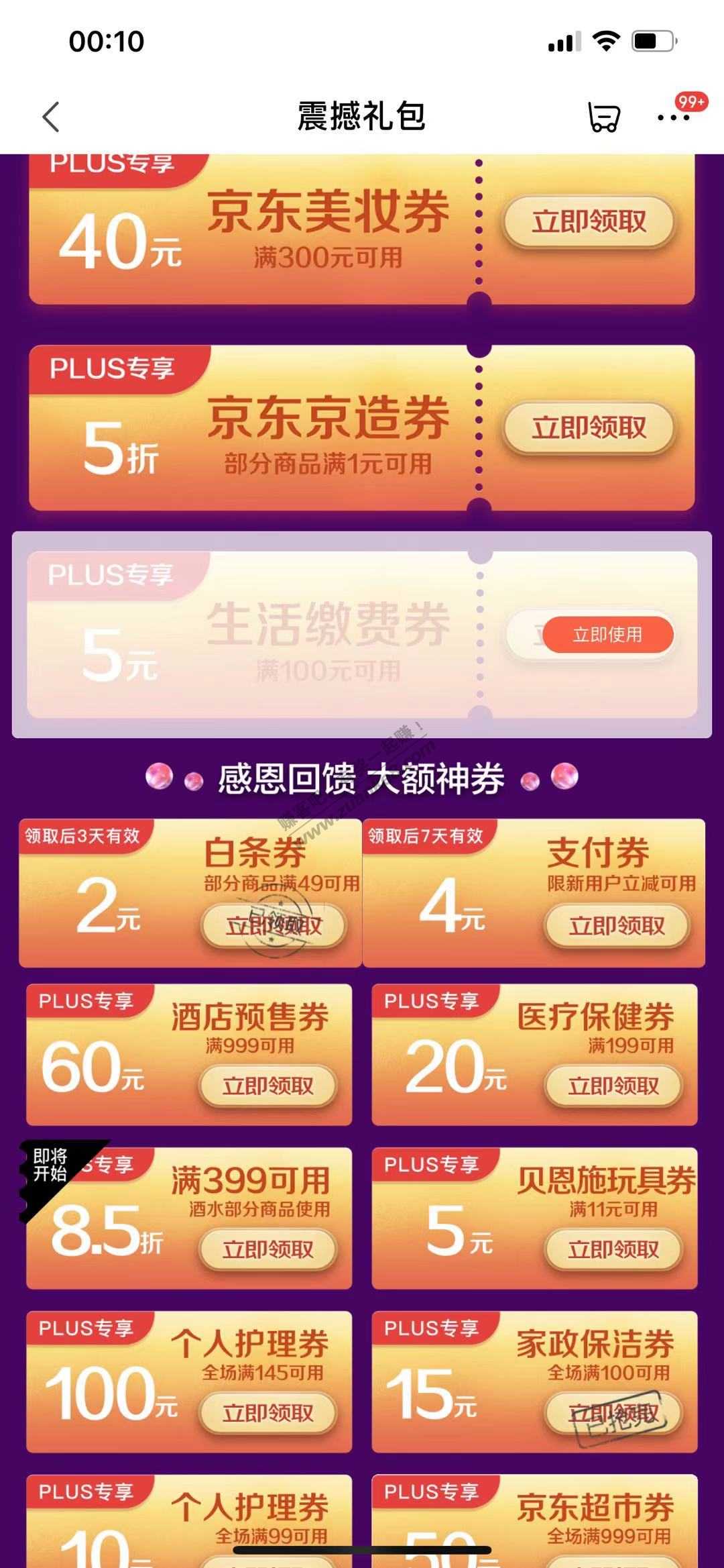 京东plus缴费券 49-2支付券-惠小助(52huixz.com)