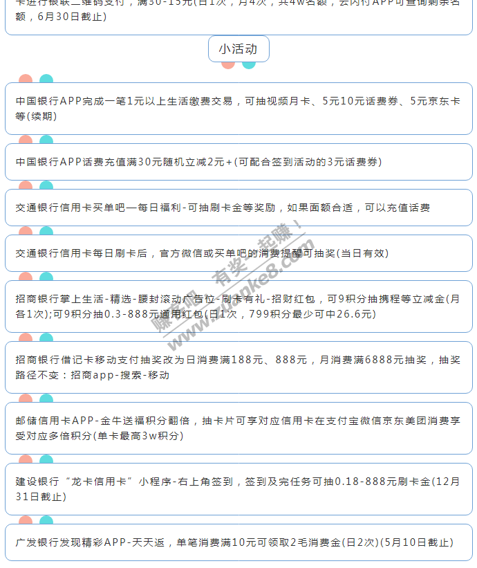 4月9日周五（各时段）信用卡活动提醒-惠小助(52huixz.com)