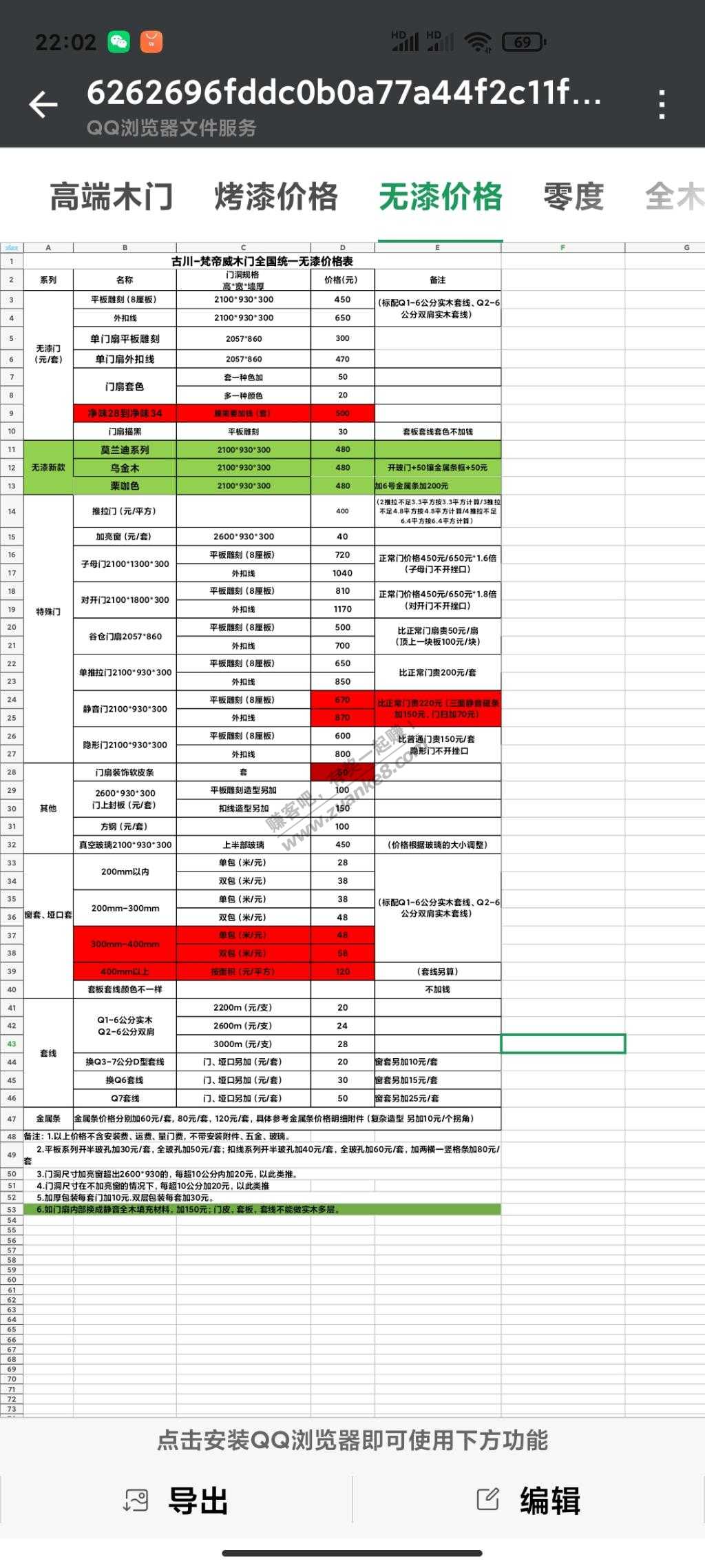 好多问我的-我给大家发一个全屋定制家具出厂价格-惠小助(52huixz.com)