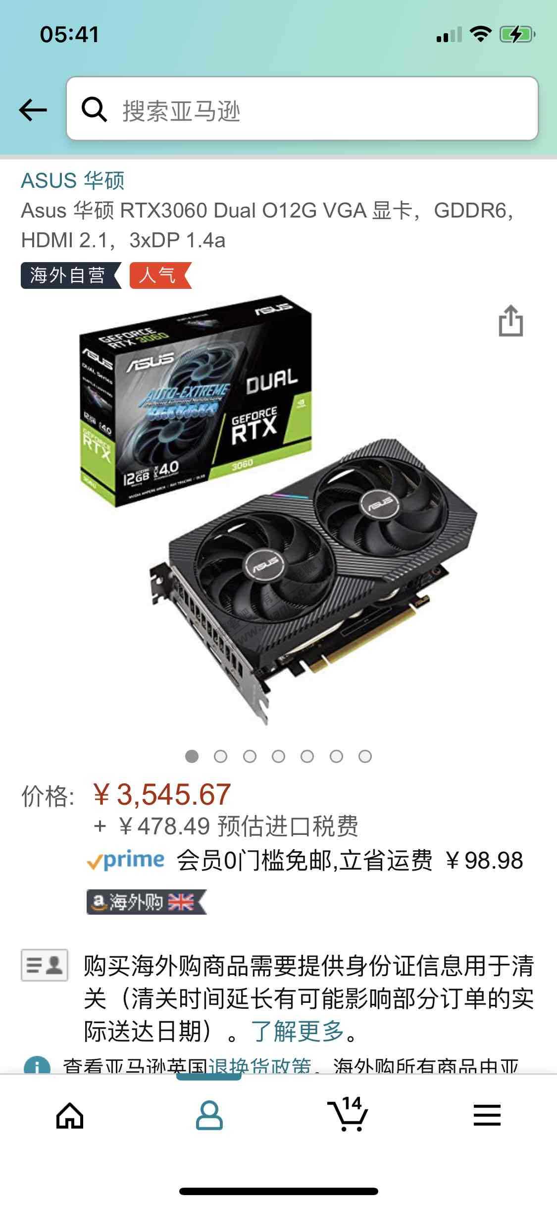 rtx3060 亚马逊4000到手-惠小助(52huixz.com)