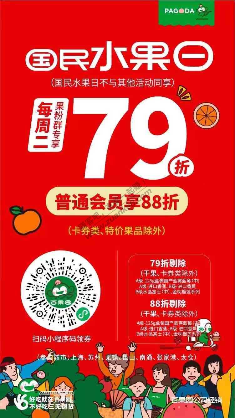 百果园今天可以领79折券-限地区-惠小助(52huixz.com)