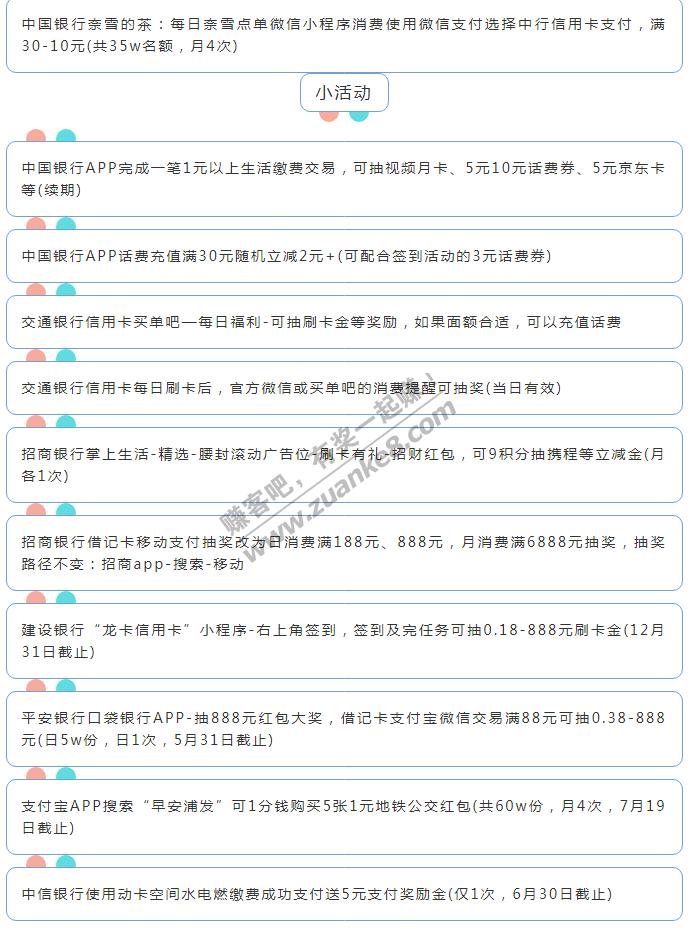 5月25日周二（各时段）xing/用卡活动提醒-惠小助(52huixz.com)