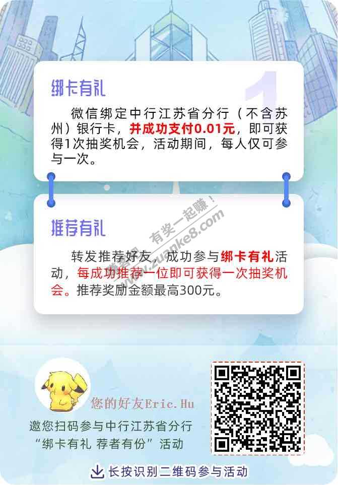 中行江苏支付一分抽V.x支付立减金-惠小助(52huixz.com)