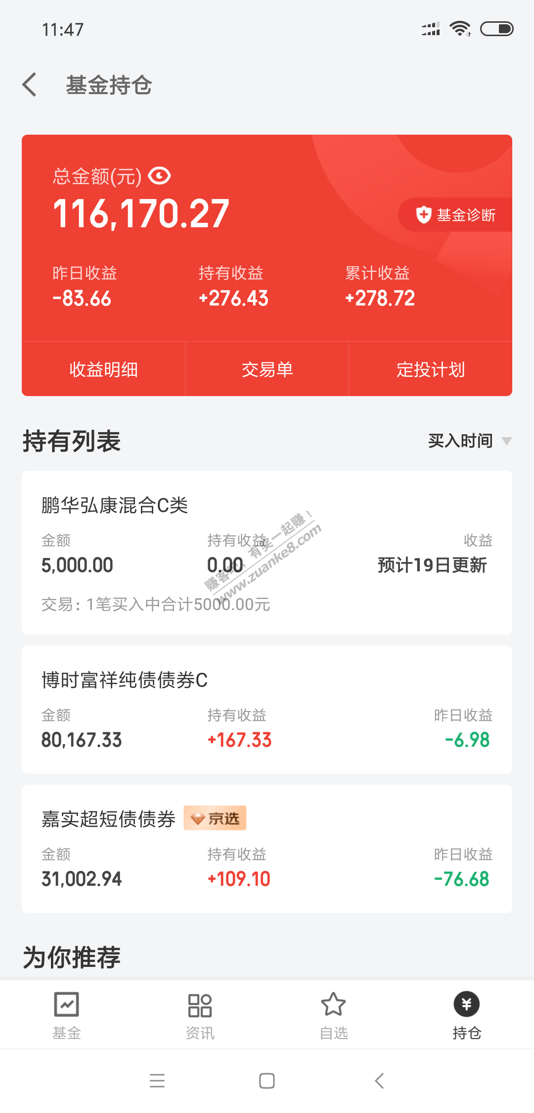 跟着网友买的京东基金亏惨了！-惠小助(52huixz.com)