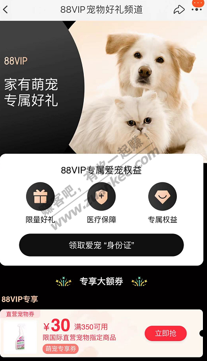 88vip免费领4个月宠物医疗保险-惠小助(52huixz.com)