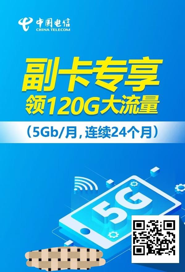 电信副卡24个月-每个月5g流量-不知道限不限制地区-惠小助(52huixz.com)