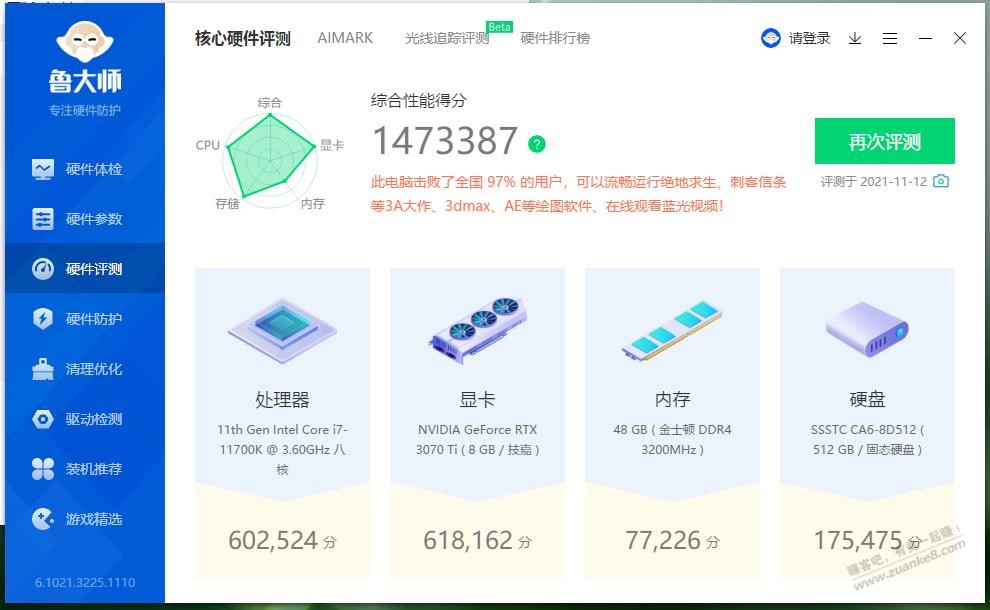 刃9000K2022开箱跑分-惠小助(52huixz.com)